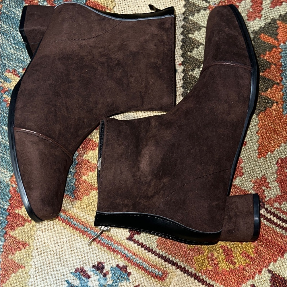Brown Suede Ankle Booties  NEW!